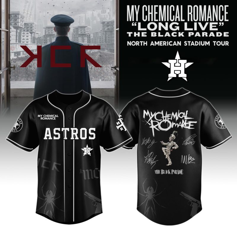 Houston Astros MLB x My Chemical Romance Long Live The Black Parade North American Stadium Tour Personalized Baseball Jersey For Fans